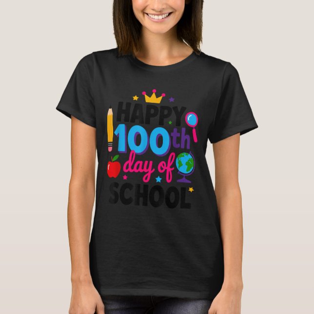 Happy 100th Day Of School 100 Days Smarter Teacher T Shirt (Framsida)
