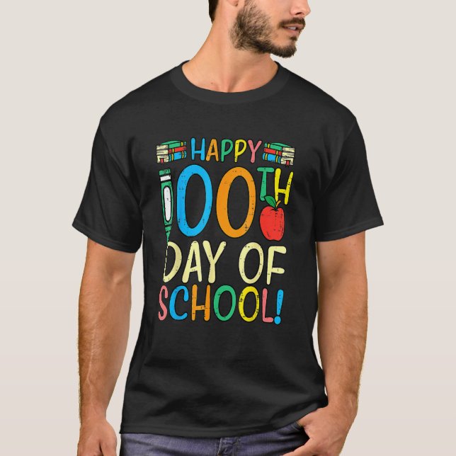 Happy 100th Day Of School 100 Days Smarter Teacher T Shirt (Framsida)