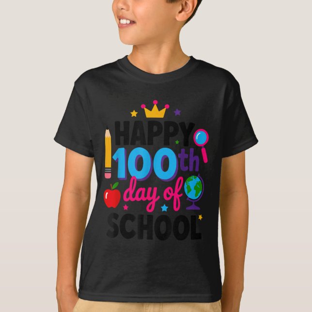 Happy 100th Day Of School 100 Days Smarter Teacher T Shirt (Framsida)