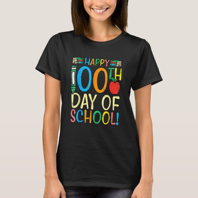 Happy 100th Day Of School 100 Days Smarter Teacher T Shirt (Framsida)