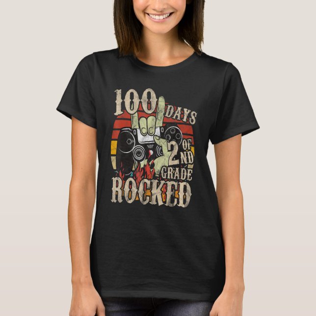 Happy 100th Day of School 2nd Grade Gifts 100 Days T Shirt (Framsida)