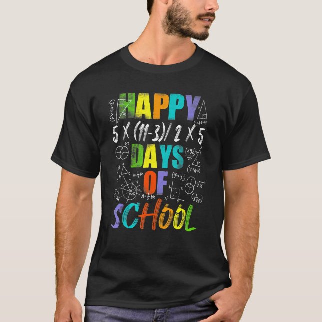 Happy 100th Day Of School Equations Math Teacher 1 T Shirt (Framsida)