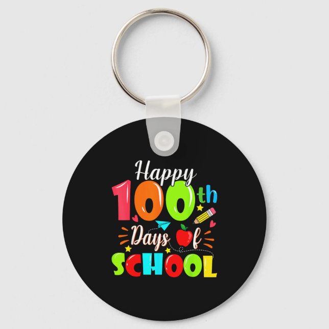 Happy 100th Day Of School Funny Teachers Sudents K Nyckelring (Framsida)