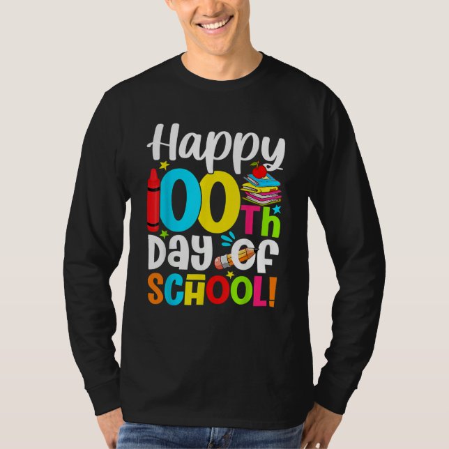 Happy 100th Day of School Kid Child Teacher 100 Da T Shirt (Framsida)