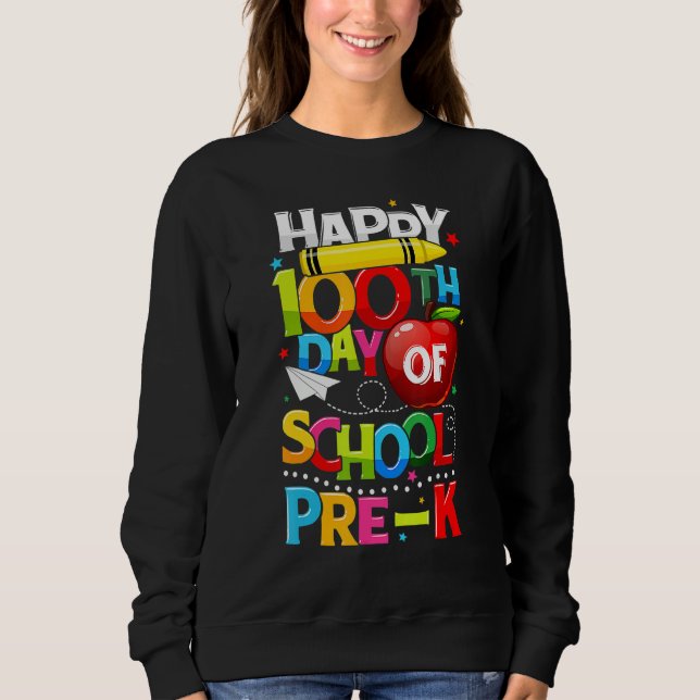 Happy 100th Day Of School Pre K Teacher Student 10 T Shirt (Framsida)
