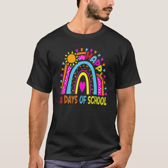 Happy 100th Day Of School Teacher Kids 100 Days Ra T Shirt (Framsida)