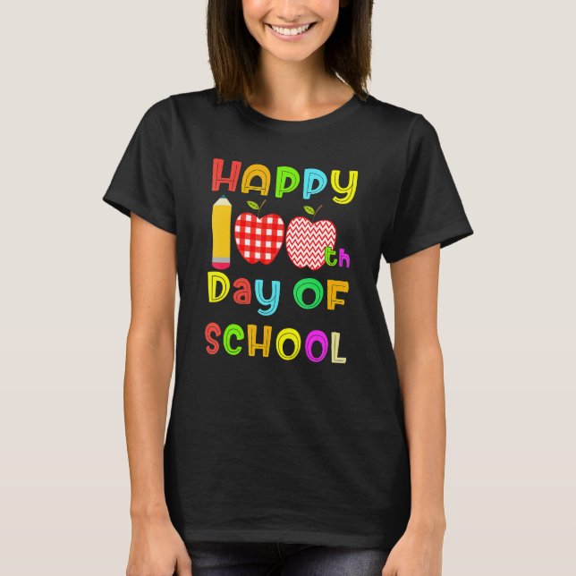 Happy 100th Day Of School Teacher Or Student Kids  T Shirt (Framsida)