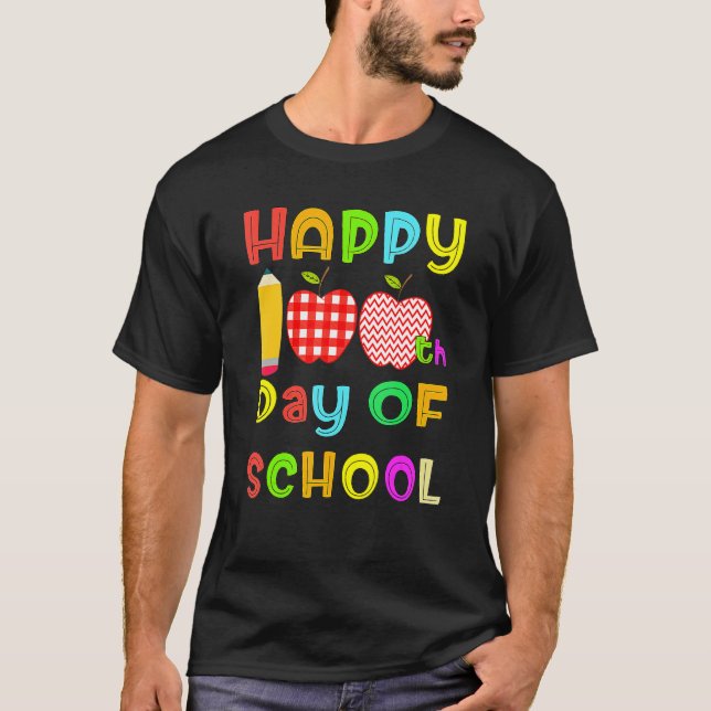 Happy 100th Day Of School Teacher Or Student Kids  T Shirt (Framsida)