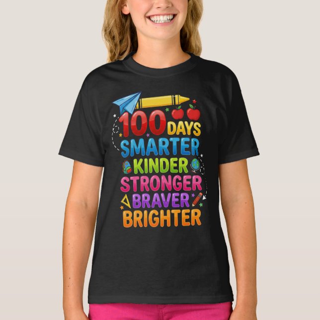 Happy 100th Day of School Teacher student 100 Days T Shirt (Framsida)