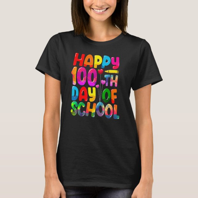 Happy 100th Day Of School Teachers Kids Child 100  T Shirt (Framsida)