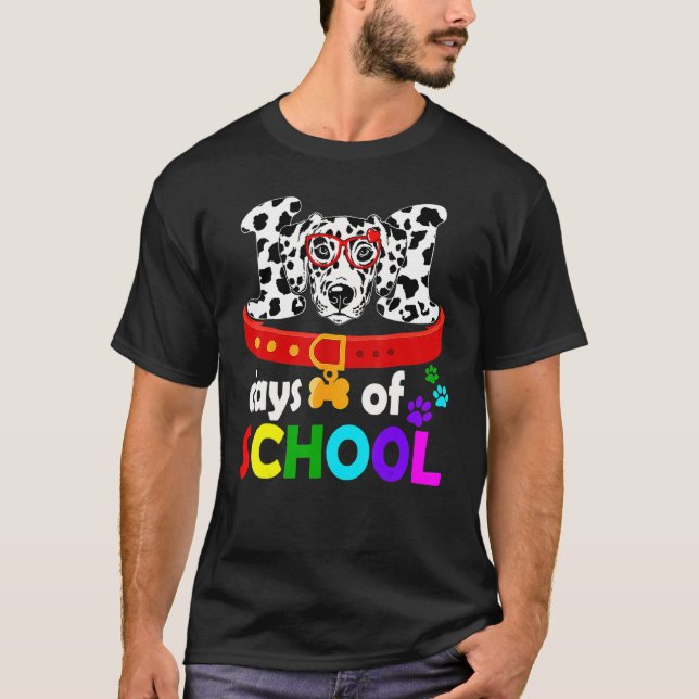 Happy 101 Days School Cute Dog 100 Days Smarter St T Shirt (Framsida)