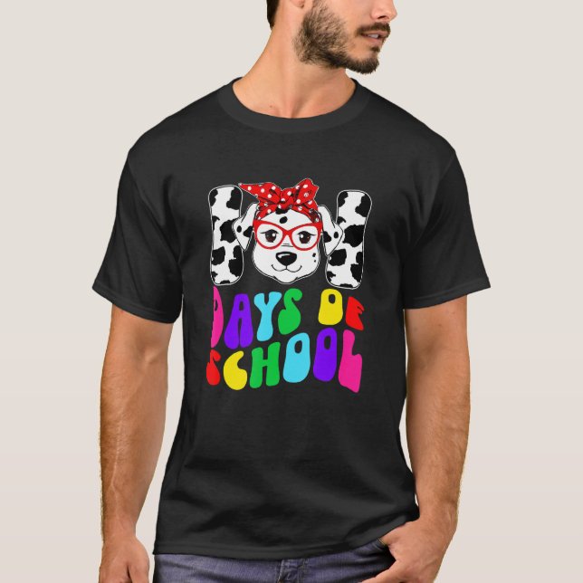 Happy 101 Days School Cute Dog 100 Days Smarter St T Shirt (Framsida)
