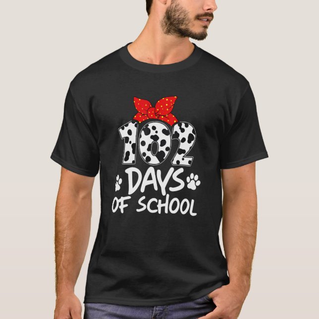 Happy 101 Days School Dog 100th Days Smarter Teach T Shirt (Framsida)