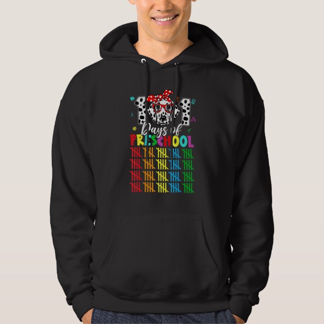 Happy 101 Days School Preschool Dog Lover Student  Hoodie (Framsida)