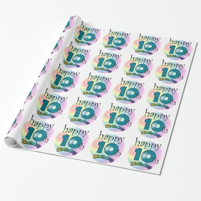 Happy 10th Birthday Presentpapper (Utrullad)