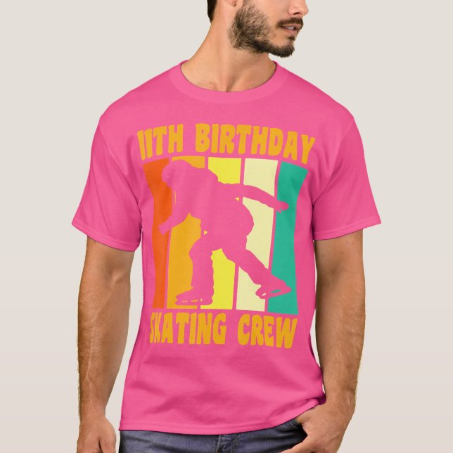 Happy 11 Birthday 11 Year Old Ice Skating 11Th Bir T Shirt (Framsida)