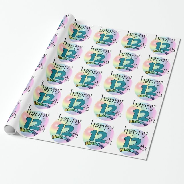 Happy 12th Birthday Presentpapper (Utrullad)