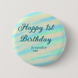Happy 1st birthday kids baby blue green pastel ret knapp