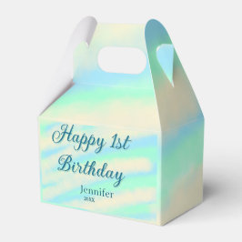 Happy 1st birthday kids baby blue green pastel ret presentaskar