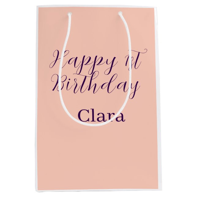 Happy 1st birthday orange purple boho retro name  (Framsidan)