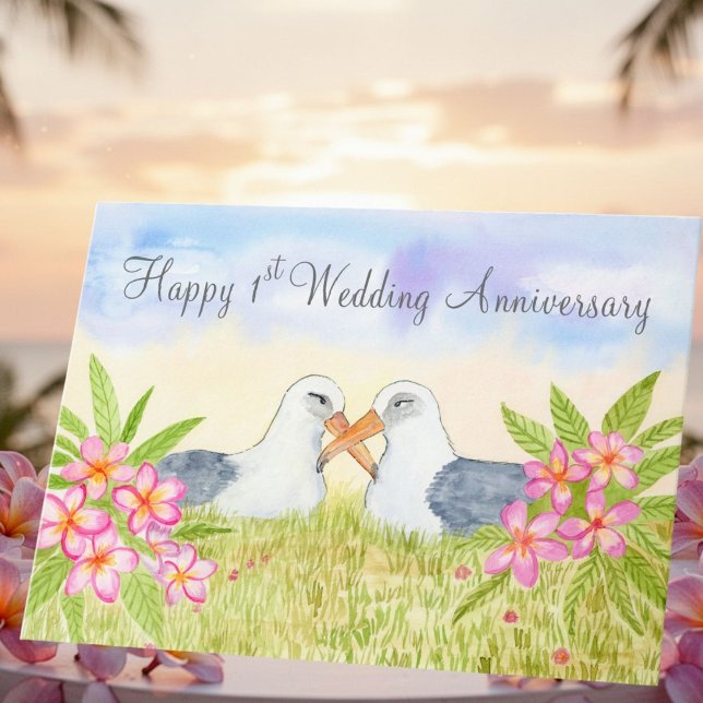 Happy 1st Wedding Anniversary  Laysan Albatross Kort (Skapare uppladdad)
