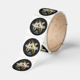 Happy 2026 Champagne Flutes Logo Client Thank You Runt Klistermärke