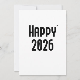 Happy 2026 - minimalistic typography card julkort