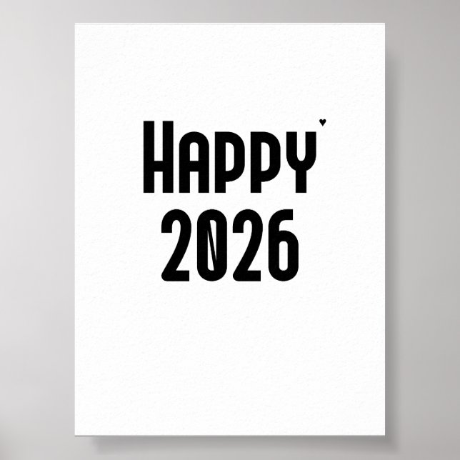 Happy 2026 - minimalistic typography poster (Framsidan)