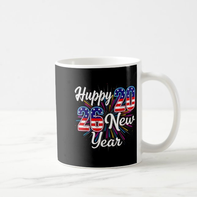 Happy 2026 New Year Patriotic Fireworks Design Par Kaffemugg (Höger)