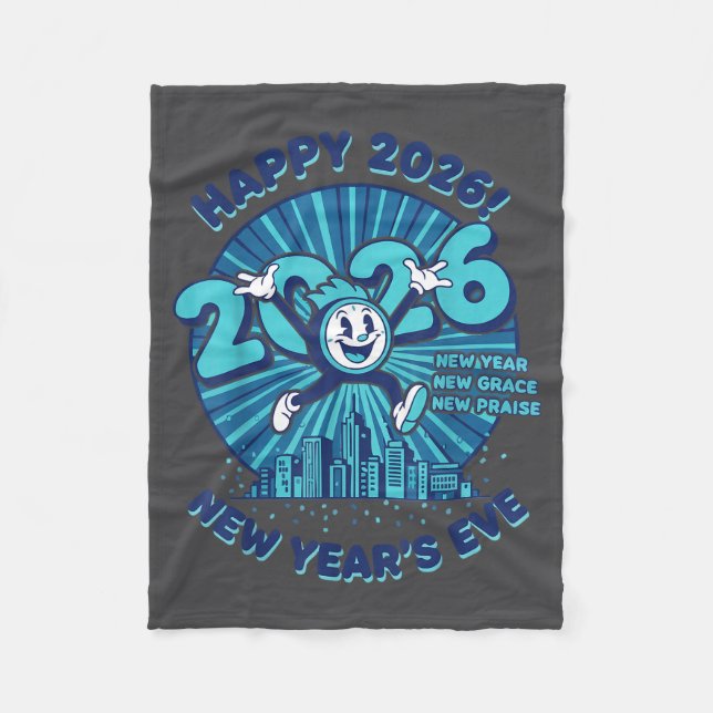 Happy 2026 New Year's Eve Celebration Design  Fleecefilt (Framsidan)