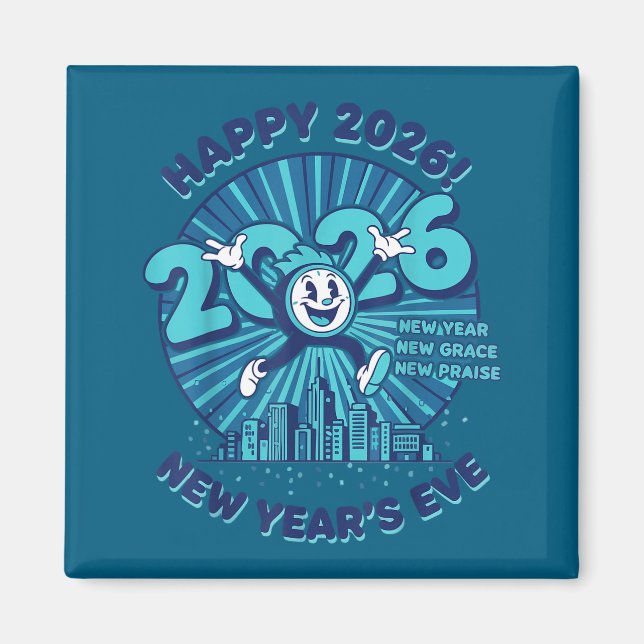 Happy 2026 New Year's Eve Celebration Design  Magnet (Framsidan)