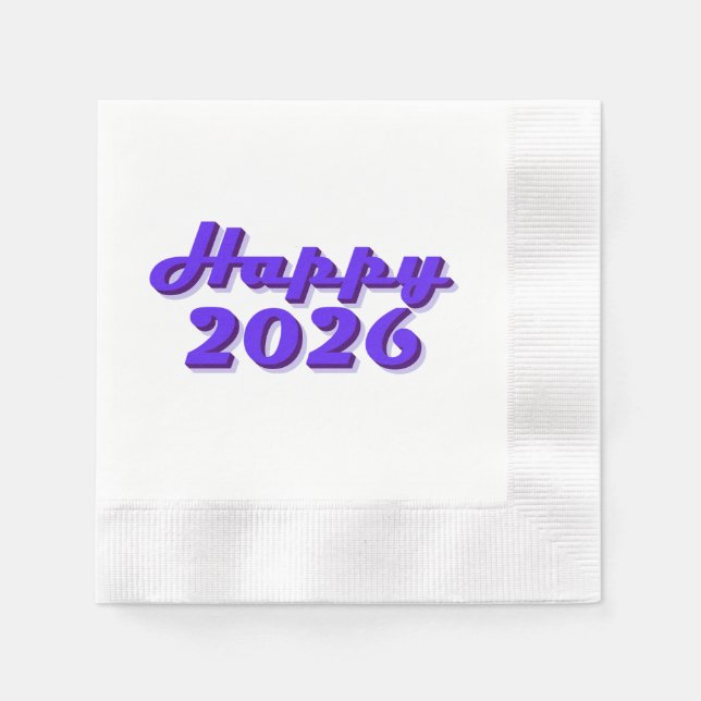 Happy 2026 pappersservett (Framsidan)