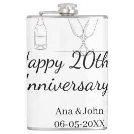 Happy 20th anniversary champagne bottle glass name fickplunta