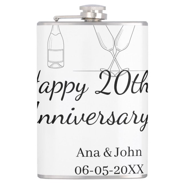 Happy 20th anniversary champagne bottle glass name fickplunta (Framsidan)