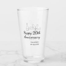Happy 20th anniversary champagne bottle glass name