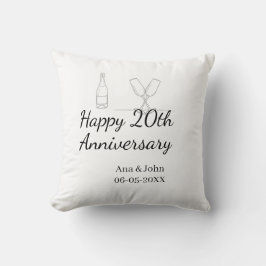 Happy 20th anniversary champagne bottle glass name kudde