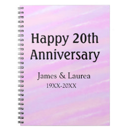 Happy 20th anniversary pink purple pastel name bol anteckningsbok