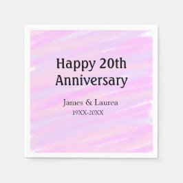 Happy 20th anniversary pink purple pastel name bol pappersservett