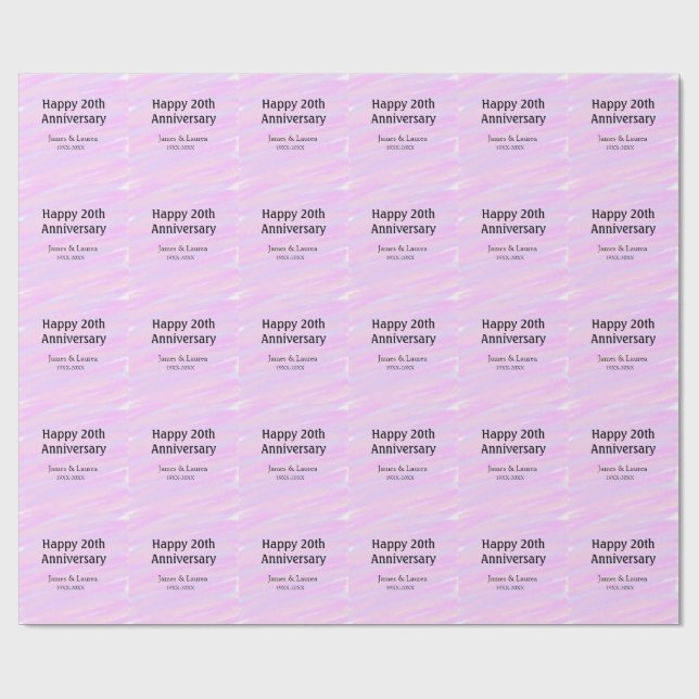 Happy 20th anniversary pink purple pastel name bol presentpapper (Platt)