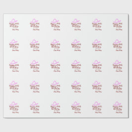 Happy 20th birthday pink cowboy girl name date sim presentpapper