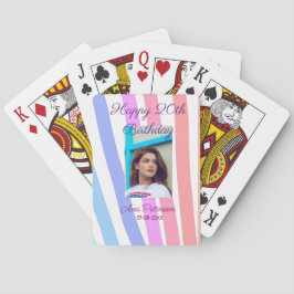 Happy 20th Birthday rainbow rustic boho lines phot Casinokort