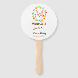 Happy 20th Birthday red add name monogram wreath