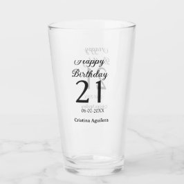 Happy 21st birthday bold letter simple name minima glaskopp