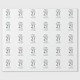 Happy 21st birthday bold letter simple name minima presentpapper