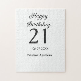 Happy 21st birthday bold letter simple name minima pussel