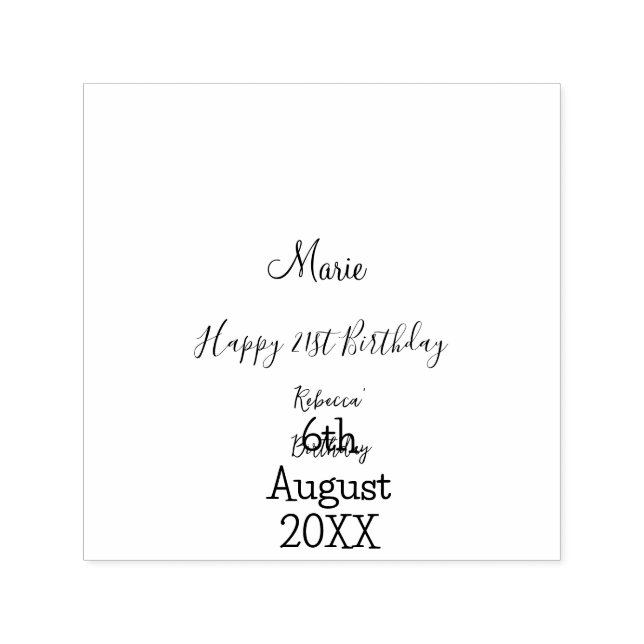 Happy 21st Birthday green add name monogram brown  Självfärgande Stämpel (Design)