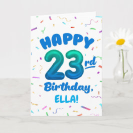 Happy 23rd Birthday Card with Custom Name Kort