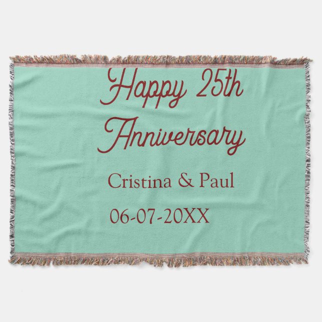 Happy 25th aniversary green mauve pastel boho retr filt (Framsidan)