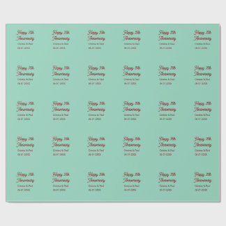 Happy 25th aniversary green mauve pastel boho retr presentpapper