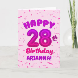 Happy 28th Birthday Card with Custom Name Kort